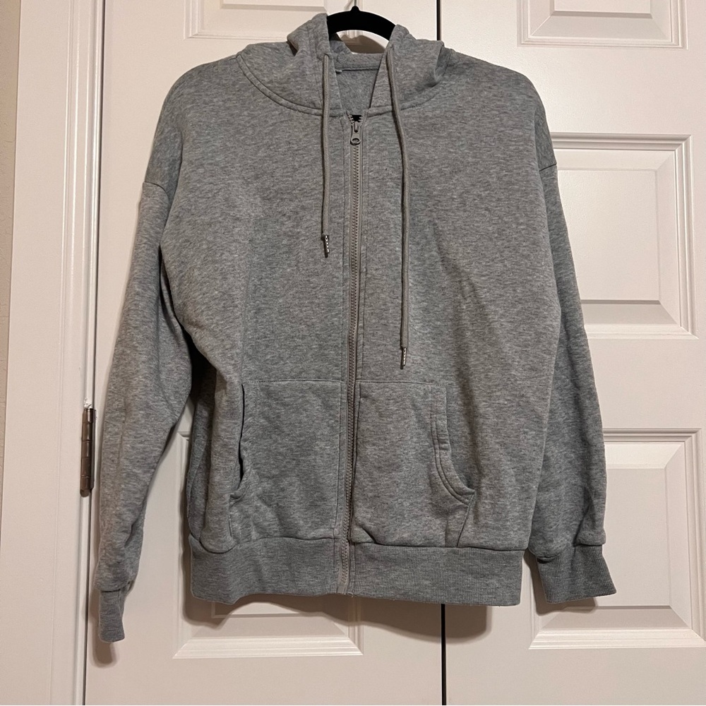 SHEIN Women's Gray Zip-Up Hoodie